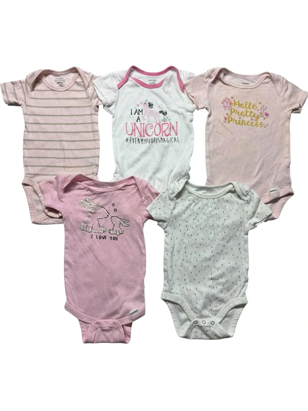 Baby Girl Pink Bodysuits Bundle Size 6-9 Months
